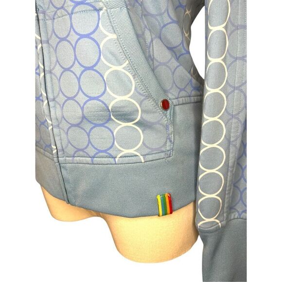 COOGI Women’s Medium Zip Up Jacket Blue Embroidered All Over Print Hoodie - Picture 4 of 10